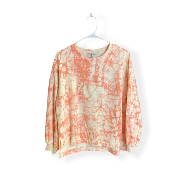 Marble Print Crew Neck Sweatshirt in Stone | XS - Picture 3 of 9